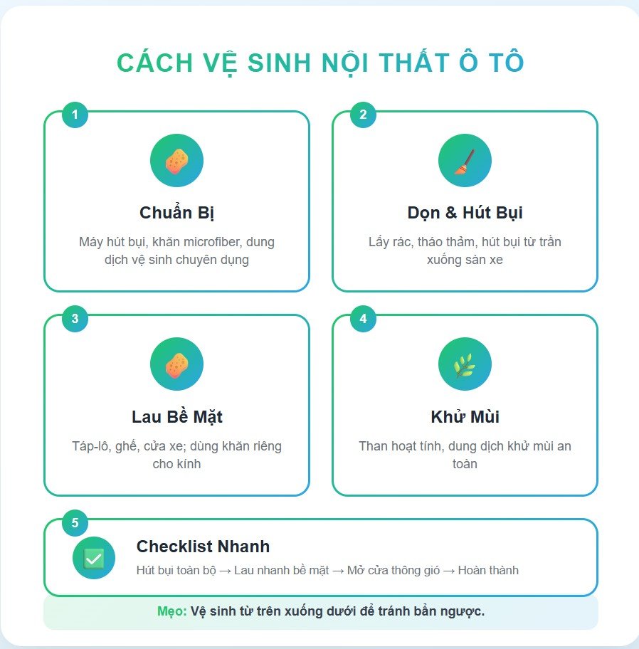 Cách vệ sinh nội thất ô tô
